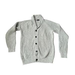 GAP Mens XL Chawl Collar Gray Confetti Cotton Wool Blend Button Up Sweater